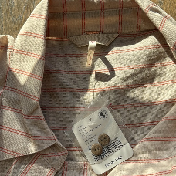 Free People Oversized, Striped Button Down - Picture 2 of 6